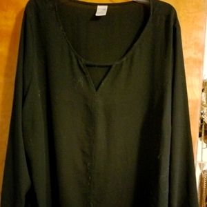 Size 2X Black almost sheer shirt